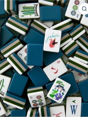 Teal Mahjong Tile Set
